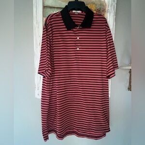 Peter Millar Golf Polo Size Large Stripe Cotton